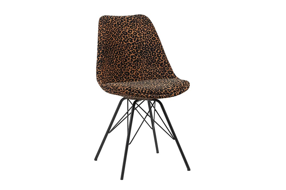 Design Stuhl SCANDINAVIA MEISTERSTÜCK braun schwarz Chenille schwarz Metallgestell