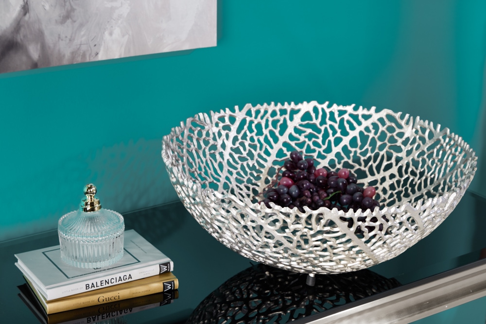 Filigrane Design Schale ABSTRACT LEAF 45cm silber Handarbeit » Jetzt kaufen