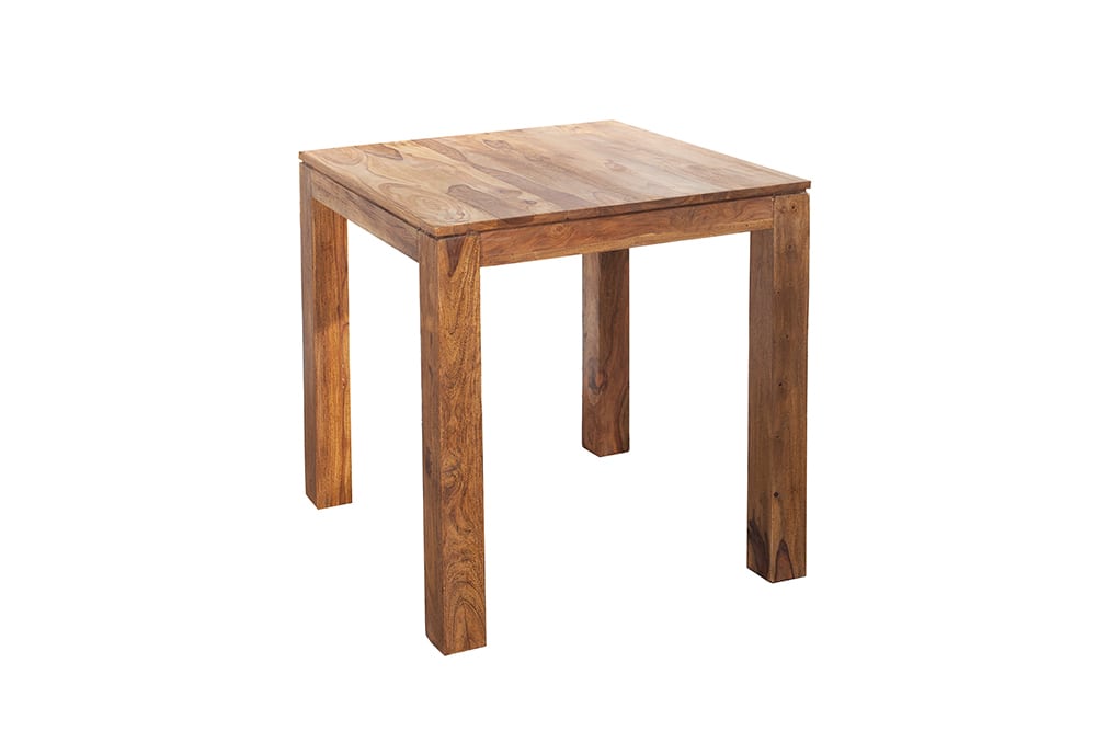 Massivholz Esstisch PURE 70cm braun Sheesham stone finish Bistrotisch quadratisch