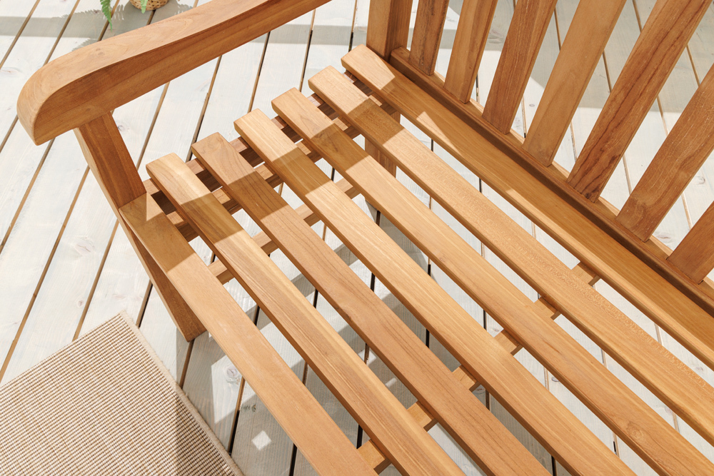 Outdoor Gartenbank EMPIRE TEAK 150cm natur Massivholz