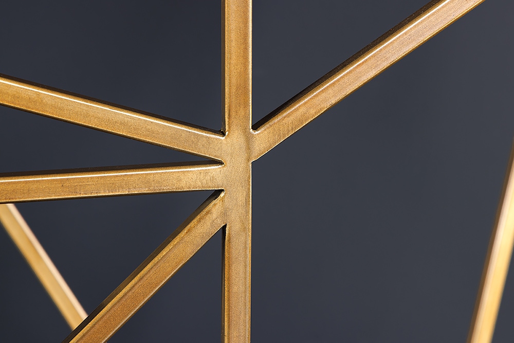 Abstrakter Konsolentisch DIAMOND 120cm natur messing Mangoholz Metallgestell