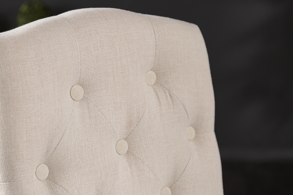 Eleganter Stuhl CASTLE beige mit Chesterfield Steppung