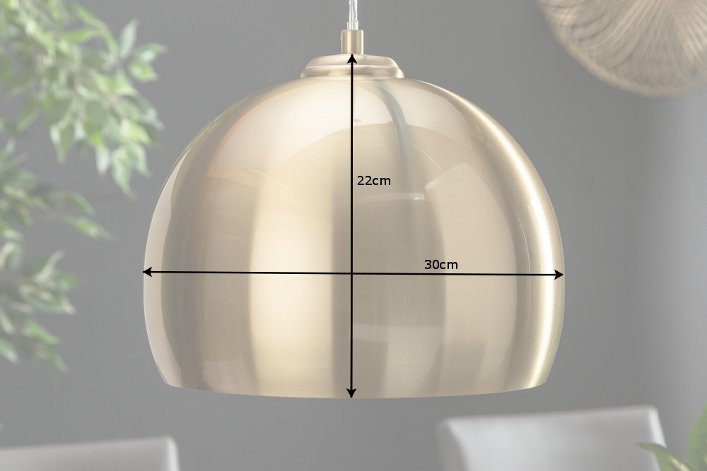 Moderne Hängeleuchte GOLDEN BALL 30cm gold Hängelampe höhenverstellbar