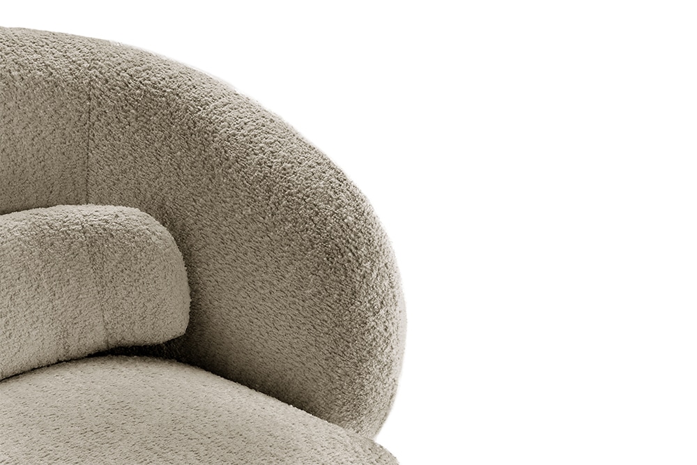 Drehbarer Design Sessel BOSSA NOVA taupe Bouclé