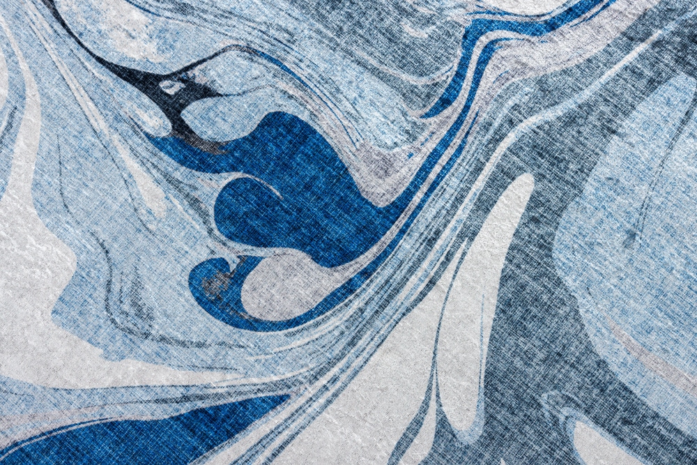 Moderner XXL Teppich ART RUGS 350x240cm grau blau weiß Flachgewebe Indoor