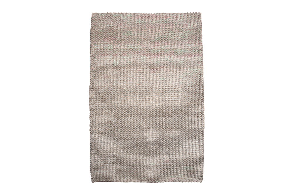 Handgearbeiteter Teppich WOOL 240x160cm beige aus Wolle