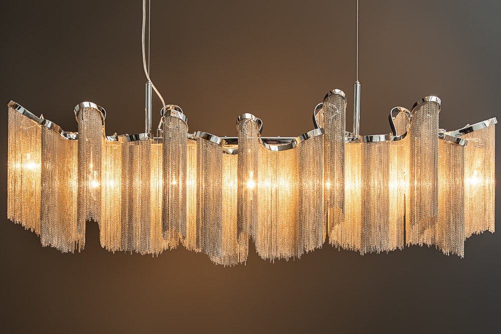 Extravagante Hängeleuchte ROYAL 120cm silber Hängelampe