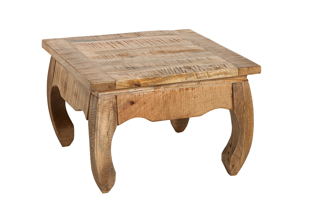 Massiver Couchtisch OPIUM ANTIQUE 60cm natur Mangoholz Beistelltisch