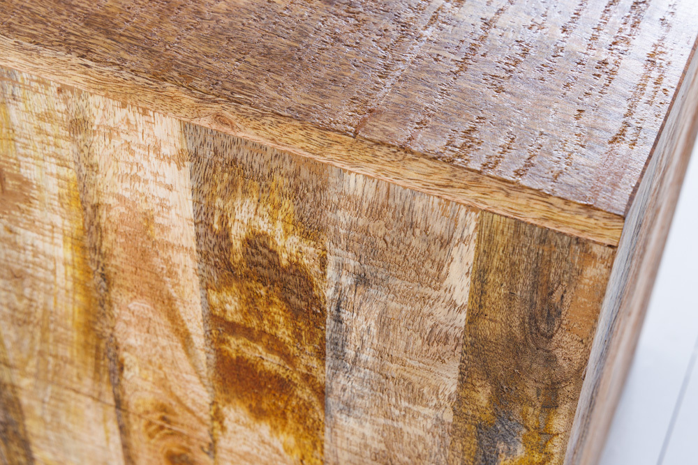 Massives 2er Set Beistelltisch CURACAO 45cm natur Mangoholz Würfel handmade Couchtisch