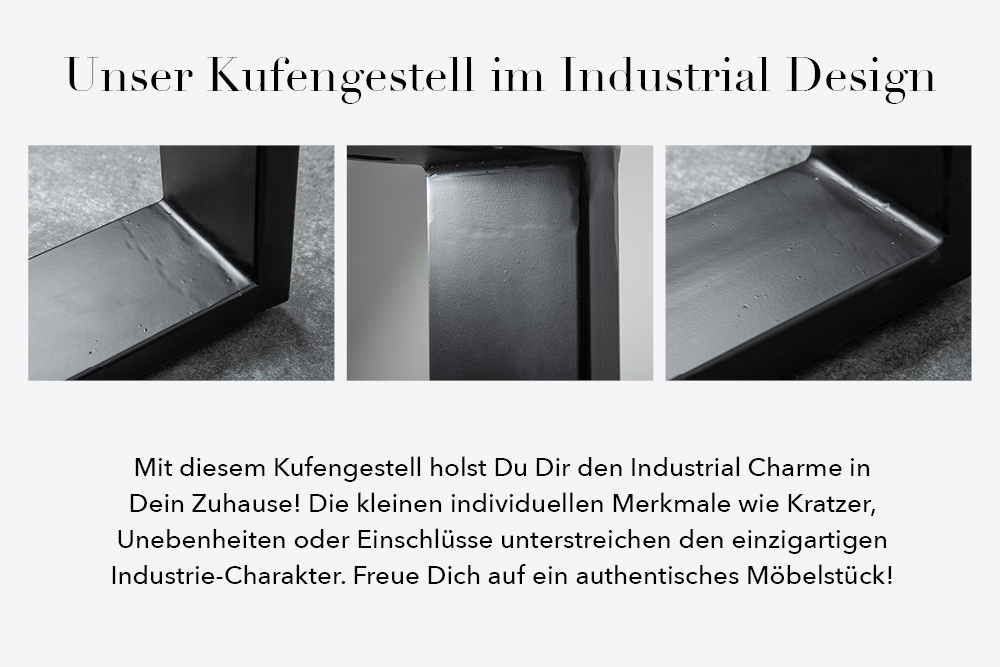 Massivholz Esstisch GENESIS 160cm natur anthrazit Akazie Baumkante Industrial Design