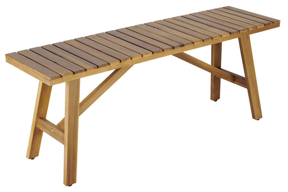 Outdoor Sitzbank BALI 110cm natur honey Akazienholz wetterfest Balkonbank
