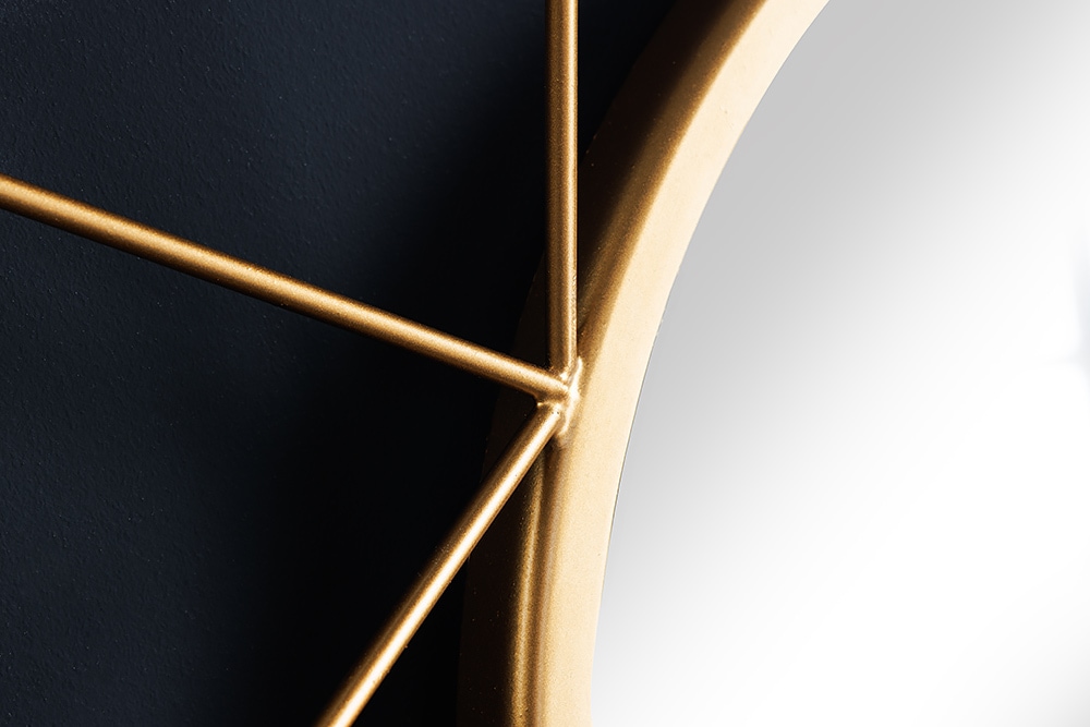 Handgearbeiteter Spiegel DIAMOND L 80cm gold aus Eisen im Retro Design