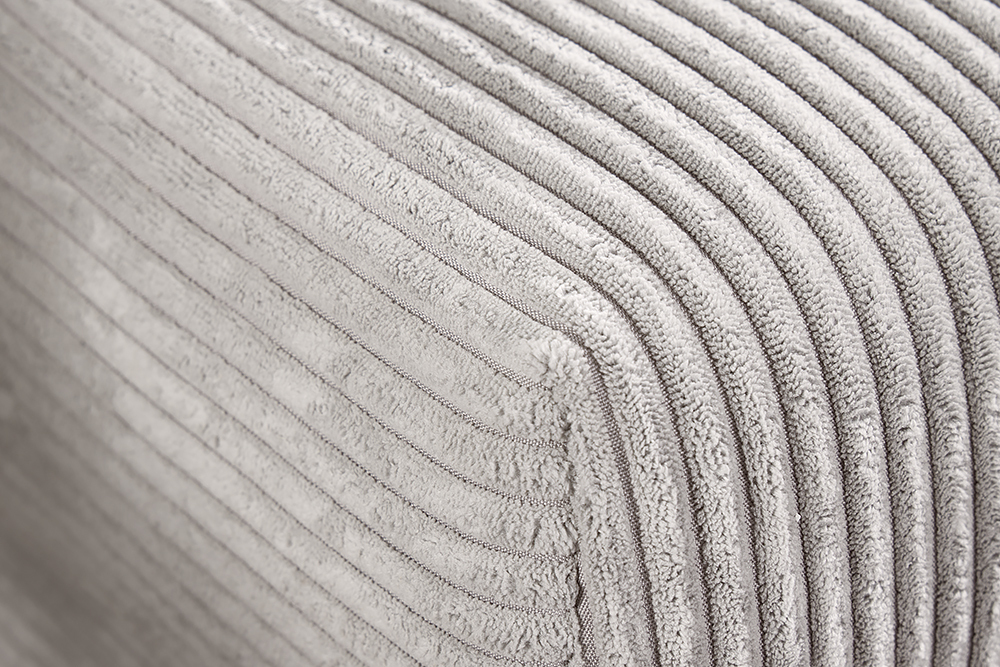 Modernes Ecksofa KENT 220cm beige Cord inkl. Hocker Federkern L-Form Wohnlandschaft