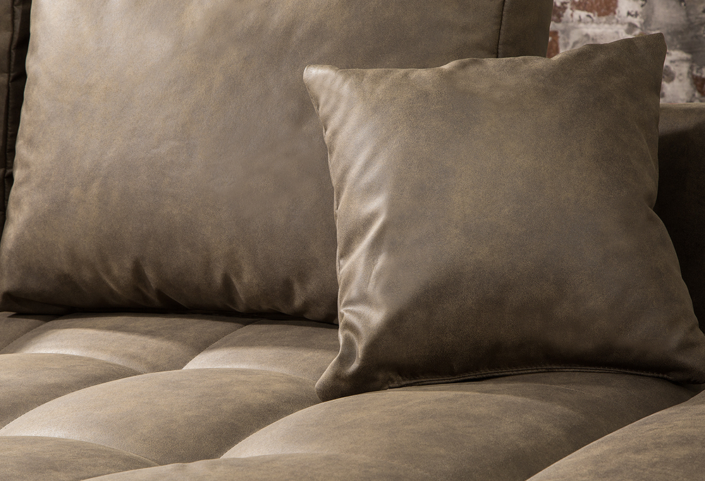 Moderne XXL Wohnlandschaft KENT 305cm taupe Federkern Bigsofa inkl. Hocker