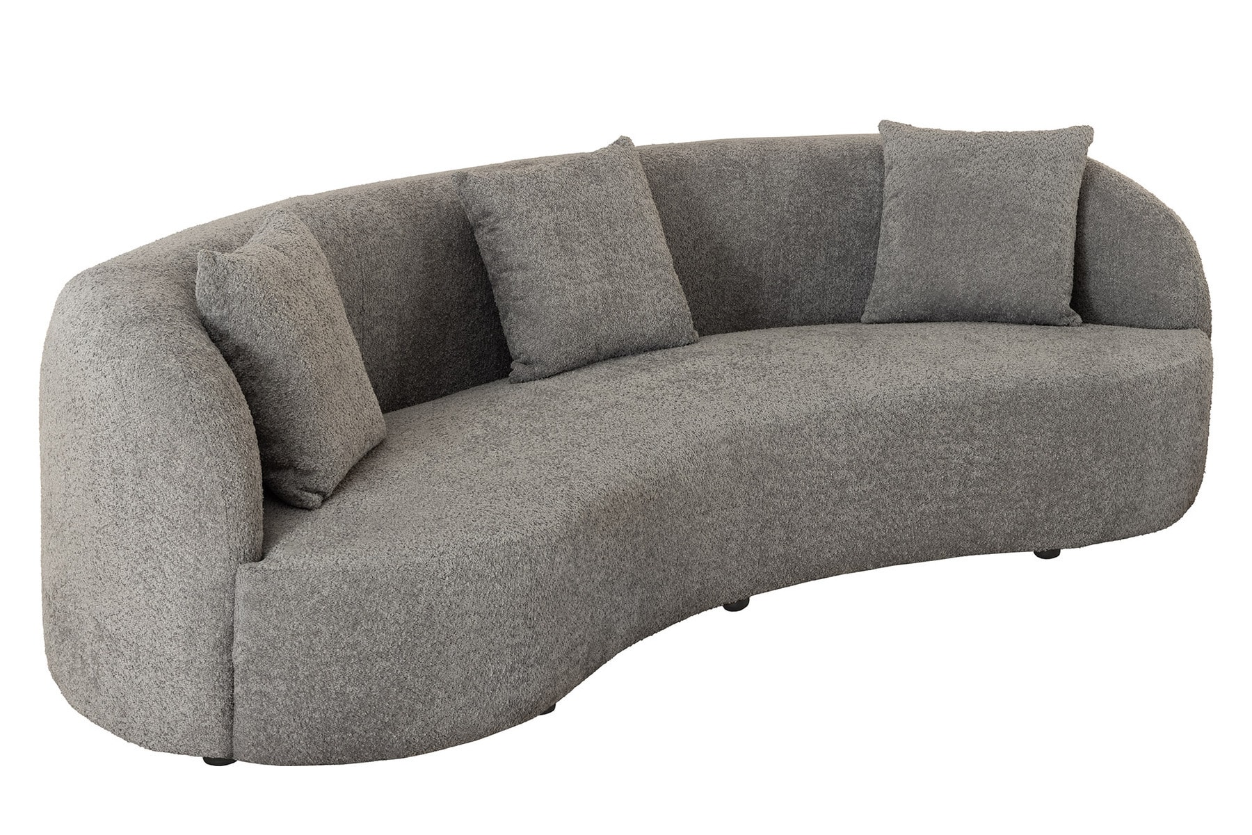 Modernes Sofa ATELIER 230cm grau Bouclé  3-Sitzer Couch inkl. Kissen