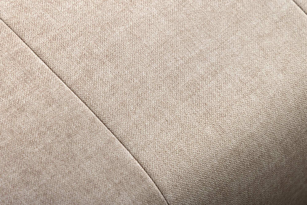 Design Schlafsofa DIVANI 220cm champagner beige Samt 3-Sitzer mit Bettfunktion Walnuss-Füße