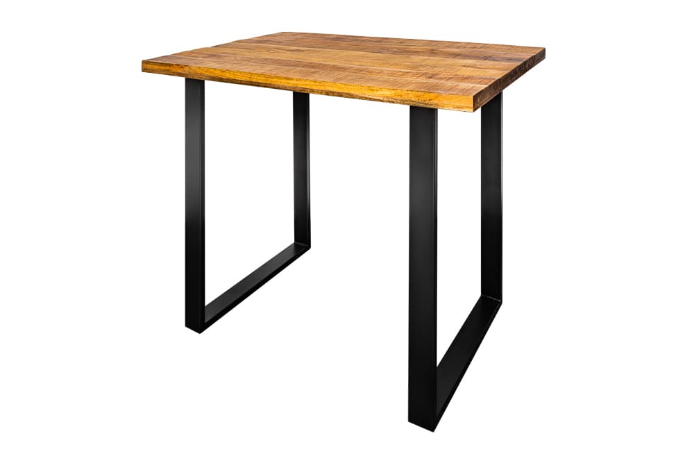 Massiver Bartisch IRON CRAFT 120cm natur Mangoholz Stehtisch Industrial Design
