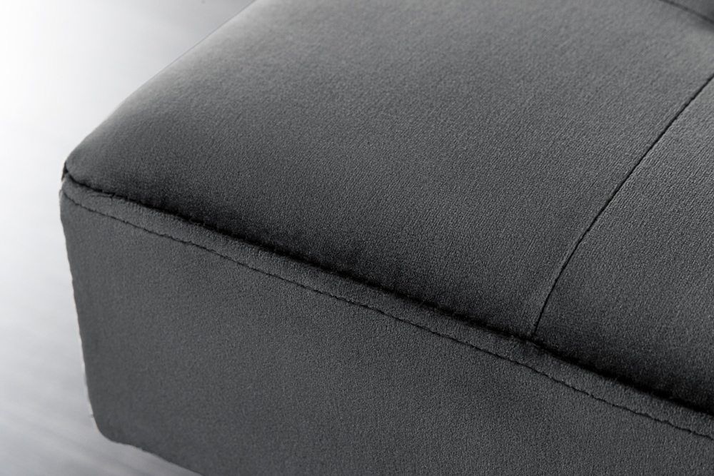 Design Sitzbank BOUTIQUE 100cm dunkelgrau Samt schwarze Metallbeine
