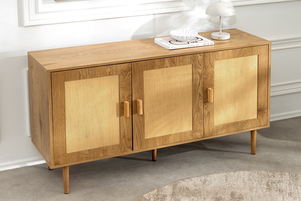 Design Sideboard VIENNA 120cm natur Wiener Geflecht Kommode