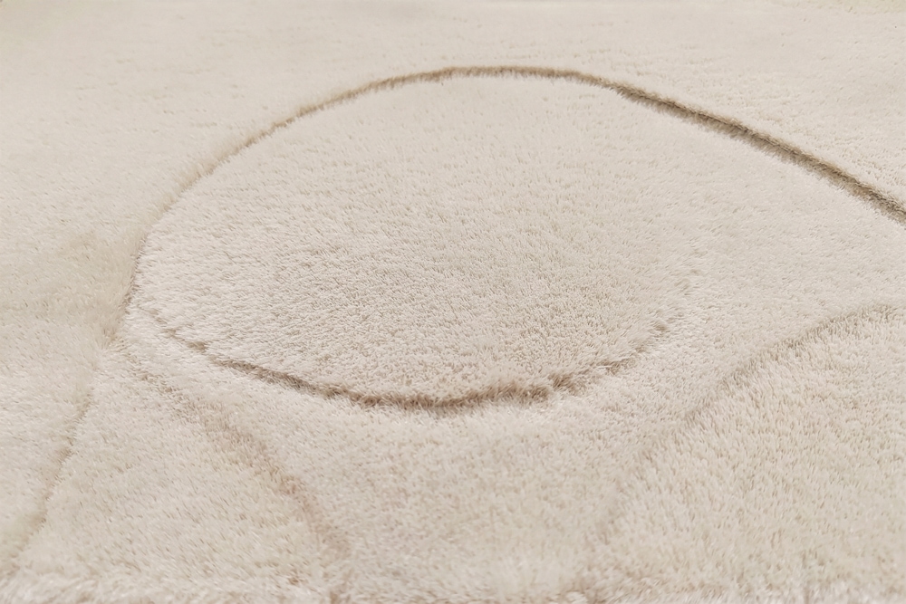3D Hochflor Teppich LUNA 300x230cm beige Hoch-Tief-Effekt Indoor-Teppich