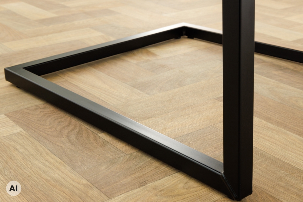 Industrial Freischwinger LOFT grün Cord schwarz Eisen mit Armlehne
