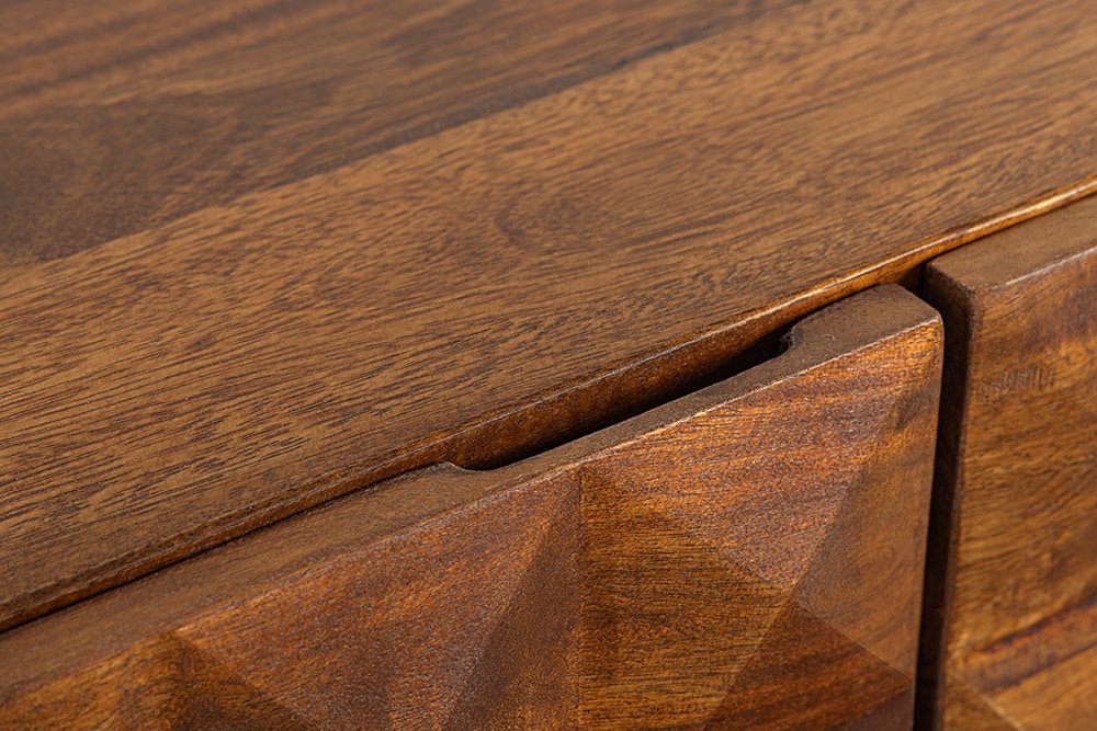 Massivholz TV Lowboard VULCANO 160cm hängend natur Mango Wohnzimmer