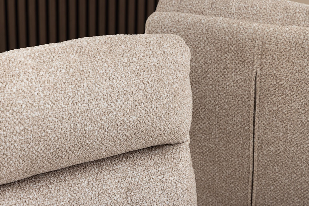 Design Freischwinger Stuhl COMFORT beige Strukturstoff mit Metallgestell