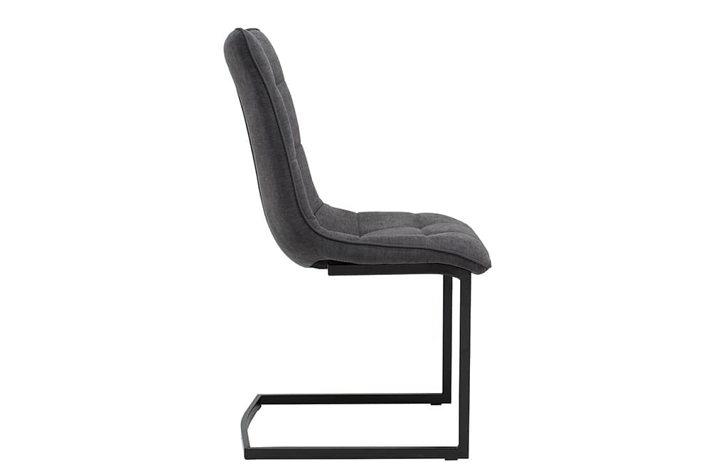 Design Freischwinger Stuhl MIAMI dunkelgrau Metallgestell matt schwarz