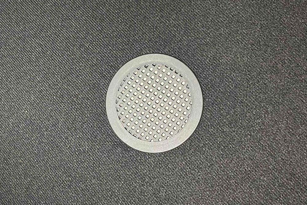 Runder Polsterhocker VOGUE 40cm champagner grau Samt mit Stauraum