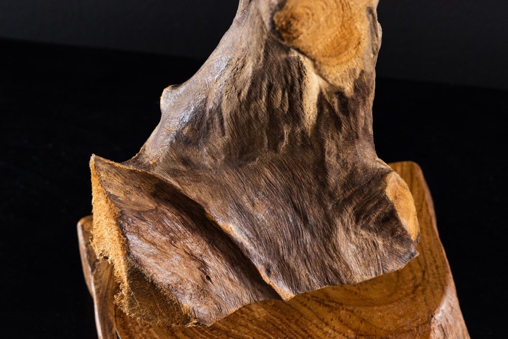 Massives Teakholz Ornament FLAME 30-40cm Treibholz Dekoration