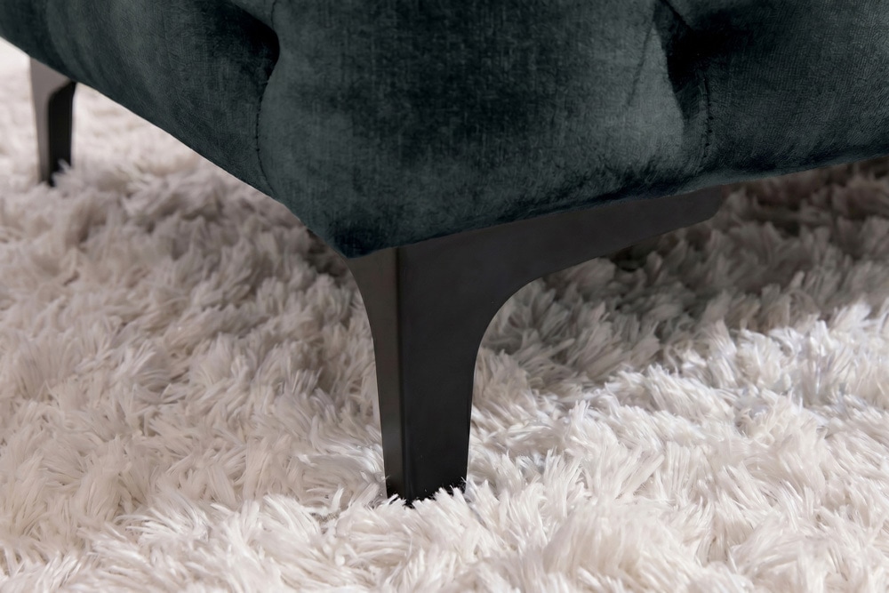 Chesterfield Sitzhocker MODERN BAROCK 95cm petrol Samt Fußhocker