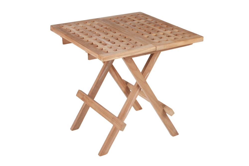 Wetterfester Beistelltisch EMPIRE TEAK 50cm Massivholz klappbar