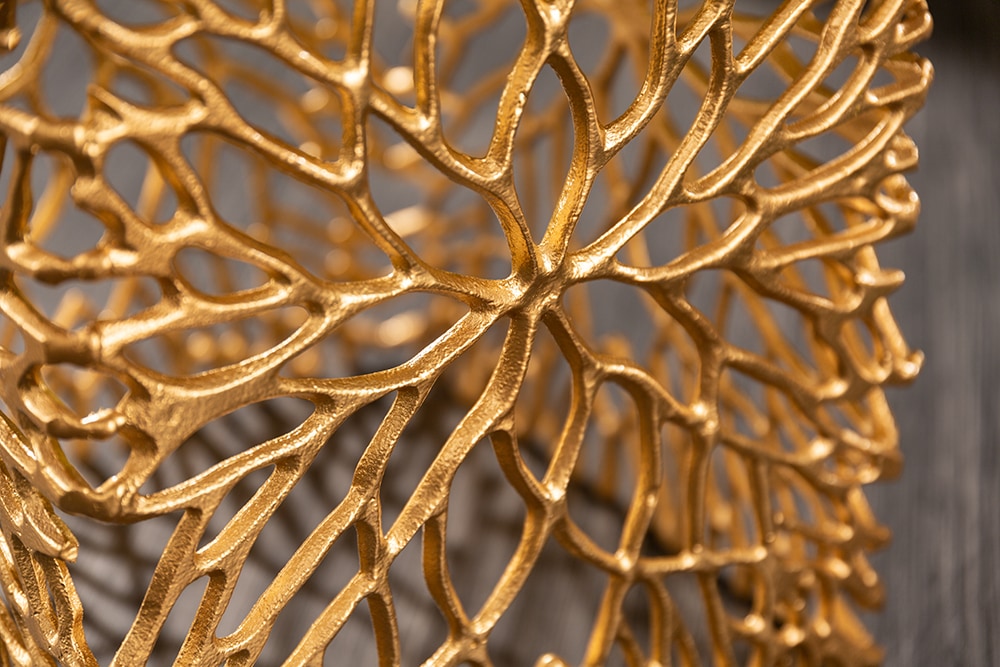 Filigranes Beistelltisch 2er Set ABSTRACT LEAF 45cm gold Handarbeit