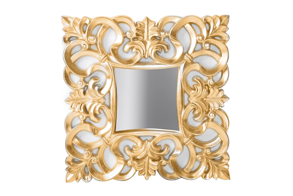 Eleganter Wandspiegel VENICE 75x75cm gold antik Barockstil