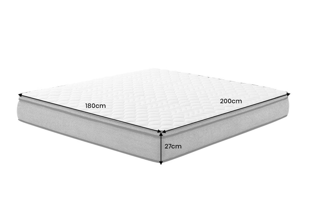 Bequeme Matratze mit Topper CLOUD FLEX 180x200cm greige Tonnentaschenfederkern 9-Zonen