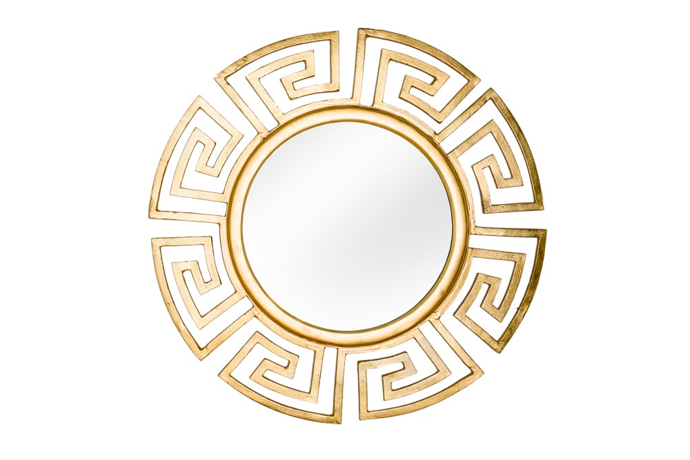 Glamouröser Design Spiegel EUPHORIA XL 85cm gold Wandspiegel Handarbeit aus Metall