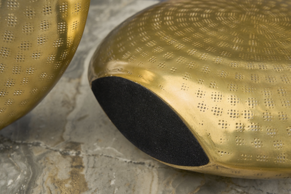 Elegantes Vasen 2er Set ORIENTAL 44cm gold im Grid Hammerschlag Design