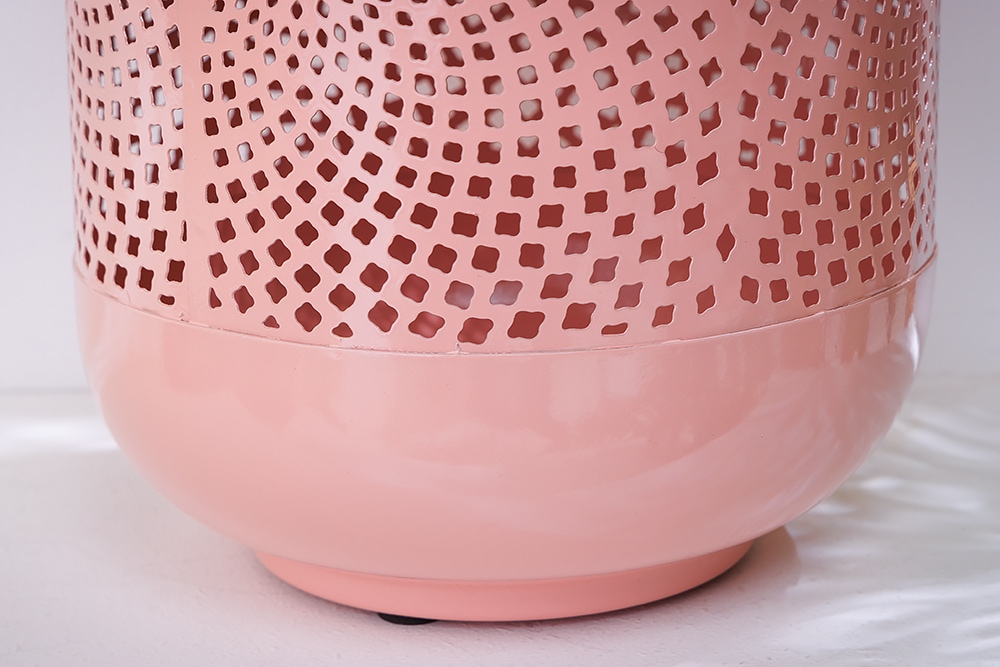 Deko Windlicht CANDLELIGHT 30cm pastell-rosa Metall handmade Laterne