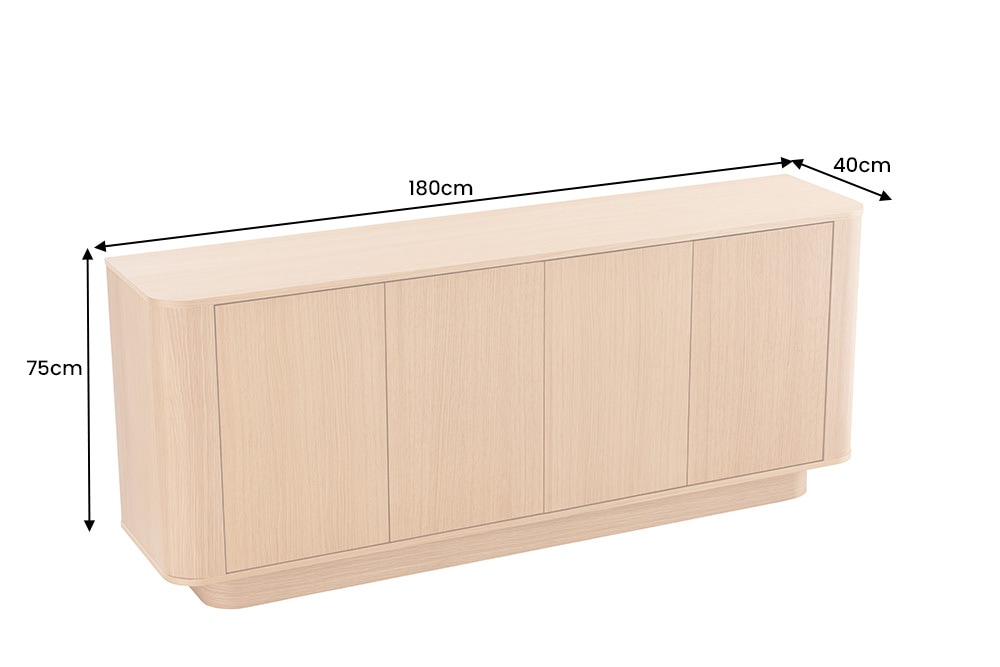 Modernes Sideboard VALHALLA WOOD 180cm natur Eichenholz Kommode