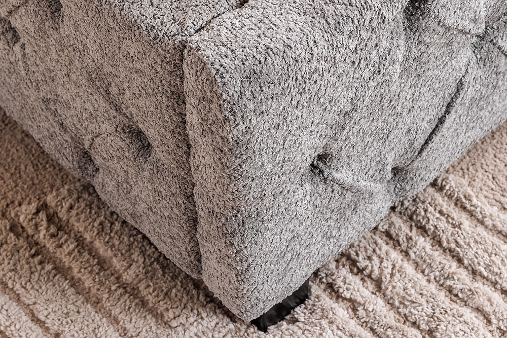 Design Boxbett PARIS 180x200 cm grau Bouclé Chesterfield