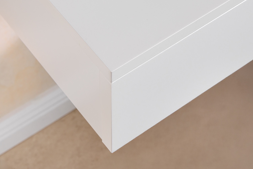 Hängender Nachttisch FLOATING 35cm weiß Regal mit Schublade