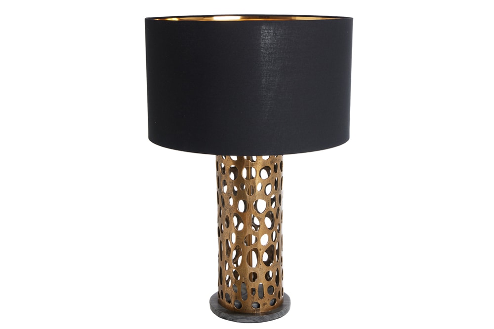 Design Tischlampe ABSTRACT LEAF kupfer antik Metall Marmorfuß handmade