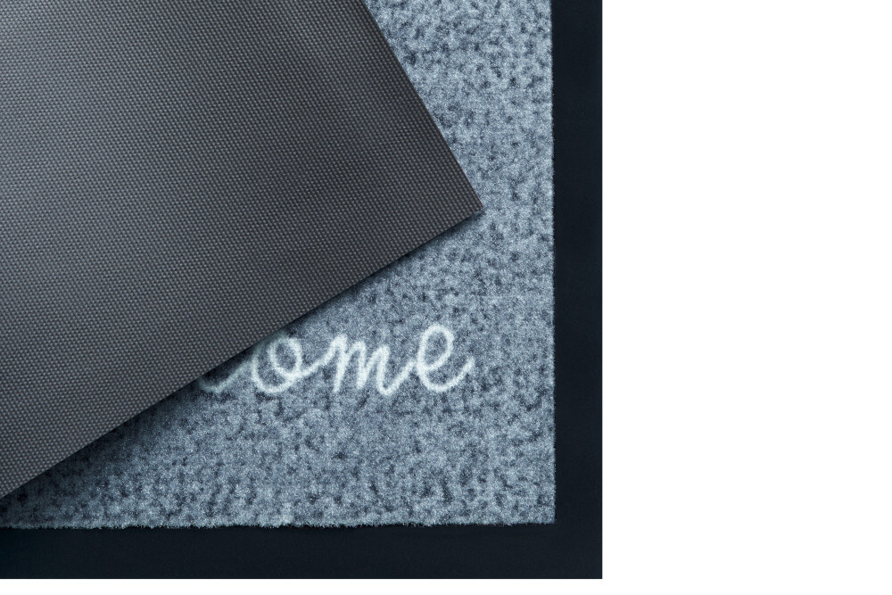 Strapazierfähige Fußmatte CLEAN WELCOME 75x45cm blau grau Fußabtreter Modern Design
