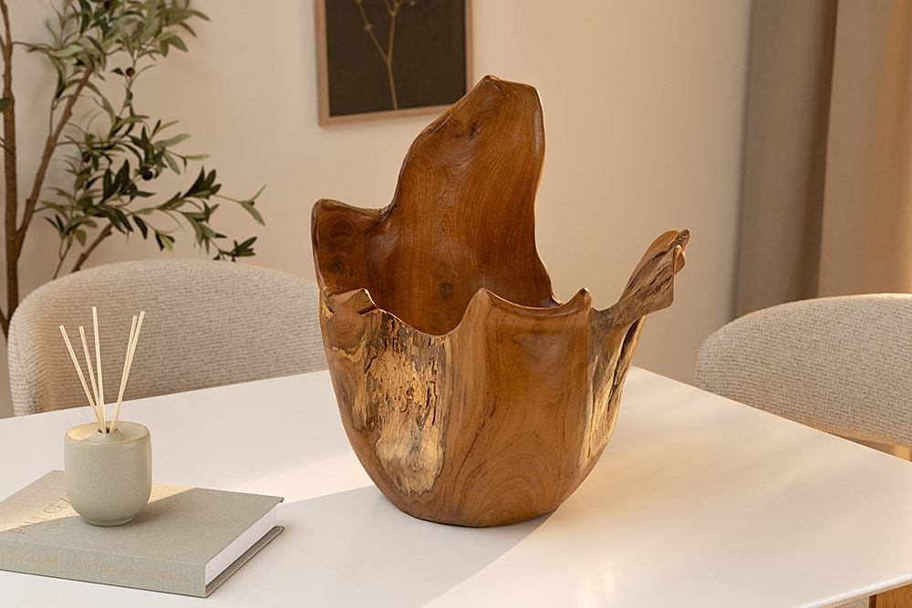 Einzigartige Schale ORGANIC 40cm natur Teak aus Wurzelholz