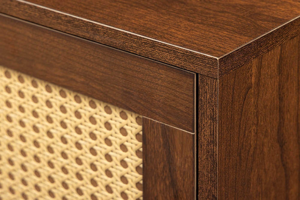 Design Sideboard VIENNA 120cm braun Wiener Geflecht Kommode
