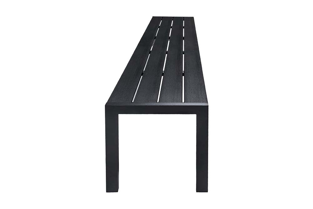 Moderne Gartenbank DESIGNO 180cm anthrazit schwarz Aluminium wetterfest Outdoor Sitzbank
