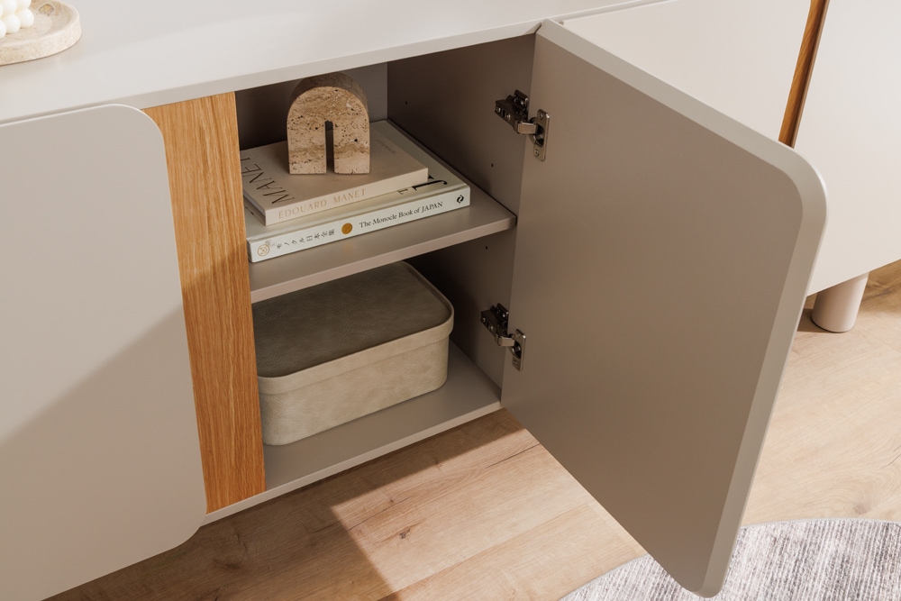 Sideboard COSMO 180cm kaschmir beige Eiche Soft Close Stauraum