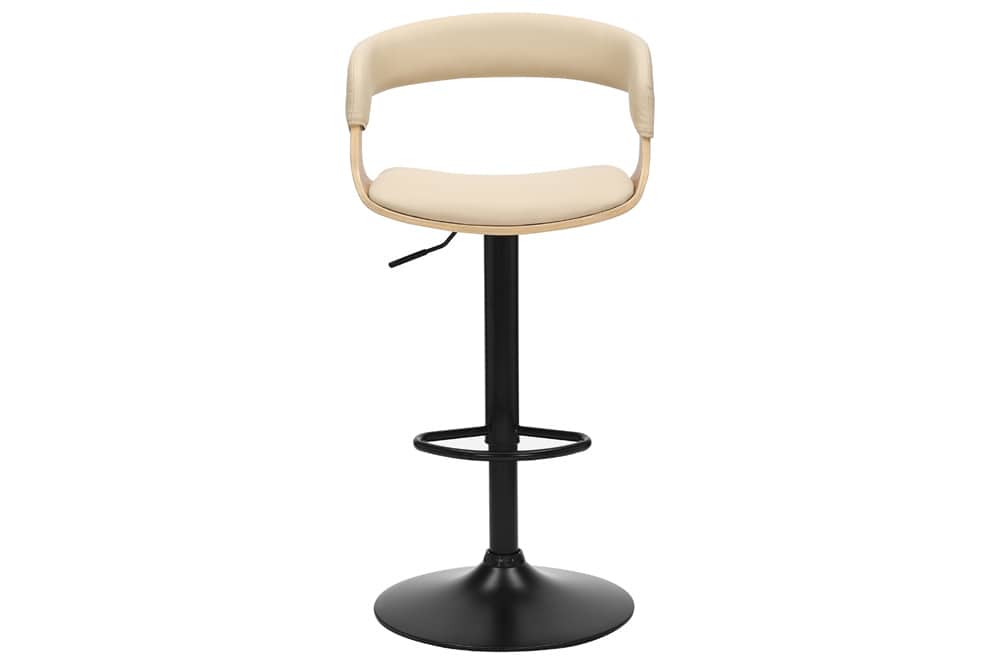 Höhenverstellbarer Barhocker MANHATTAN natur Eiche creme beige Kunstleder drehbar