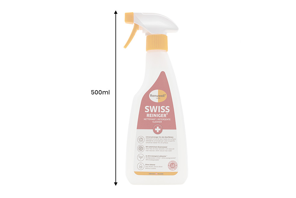 Renuwell SWISS UNIVERSALREINIGER 500ml Pflegemittel für Tische Schränke Stühle