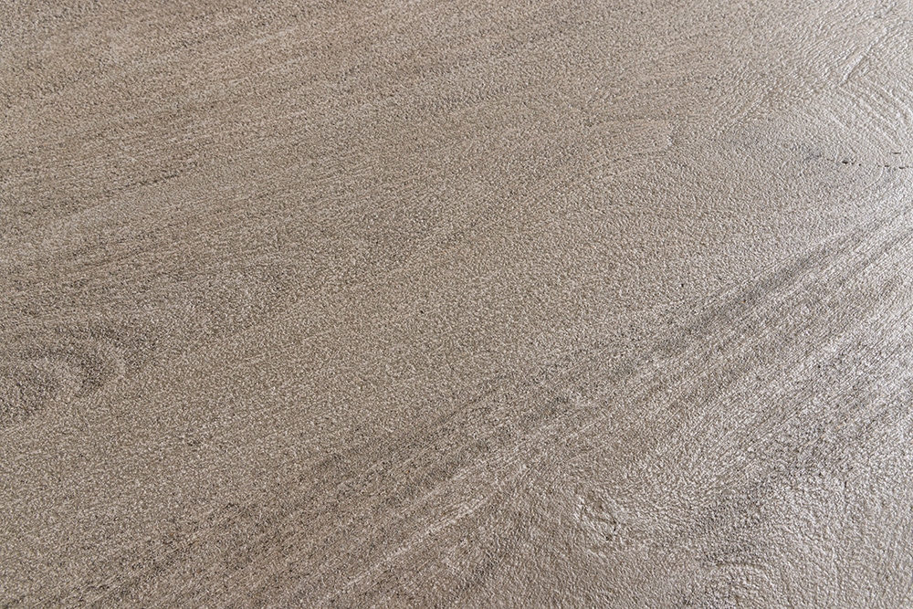 Ovaler Esstisch ART DECO 220cm smoke grau massives Mangoholz mit Säulenfuß